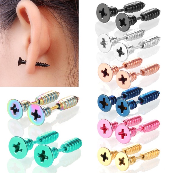 BP0078 - Anting Tusuk Tindik Piercing Screw Baut Kpop Korea BTS Jungkook Taehyung NCT EXO Bigbang