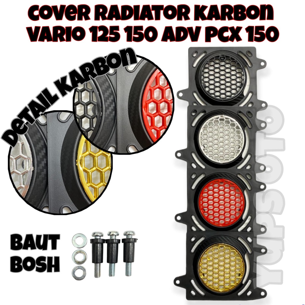 COVER TUTUP RADIATOR MODEL KARBON CARBON MOTOR VARIO 125 150 ADV PCX 150 PLUS BAUT BOSH PNP COVER RADIATOR VARIO TUTUP RADIATOR ADV COVER TUTUP RADIATOR PCX MERK MOSCOW BAHAN PLASTIK ABS PNP