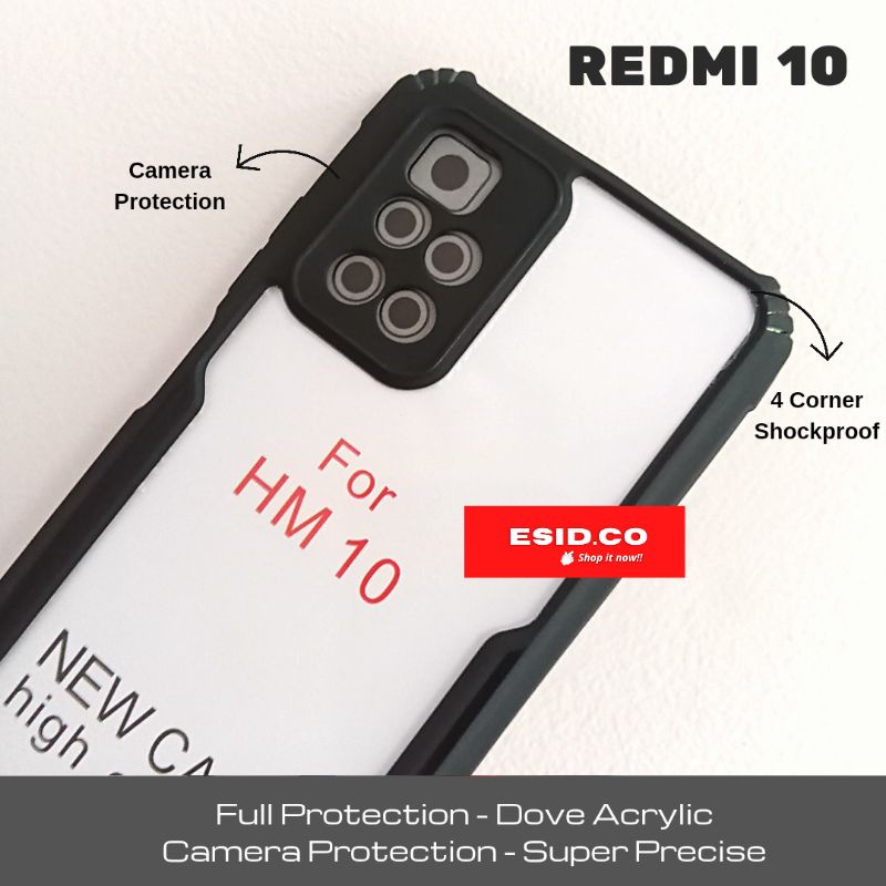 Case Redmi 10 Shockproof Acrylic with Camera Protection Super Elegant