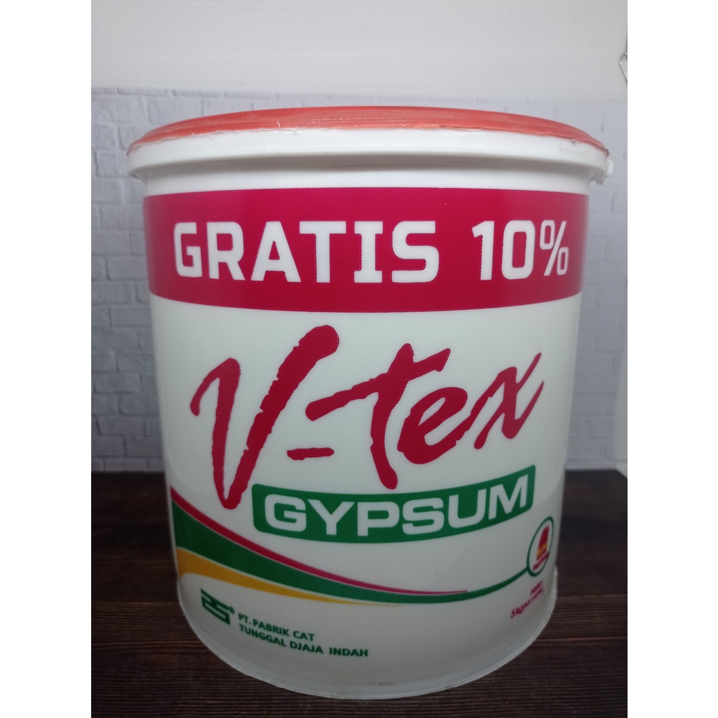 Cat V-tex Gypsum Galon netto 5 kg warna Putih
