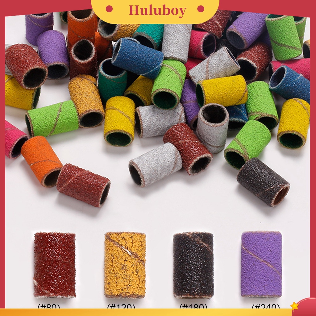 Huluboy Huluboy♡ 50 / 100Pcs Ring Amplas Poles Kuku Elektrik Warna Campur Untuk Manicure