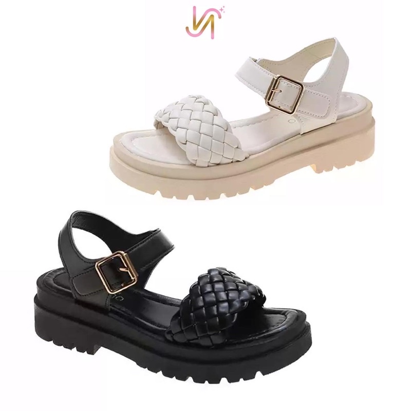 Nadilastuff Woven Platform Sandal Hak Tahu Wanita Premium