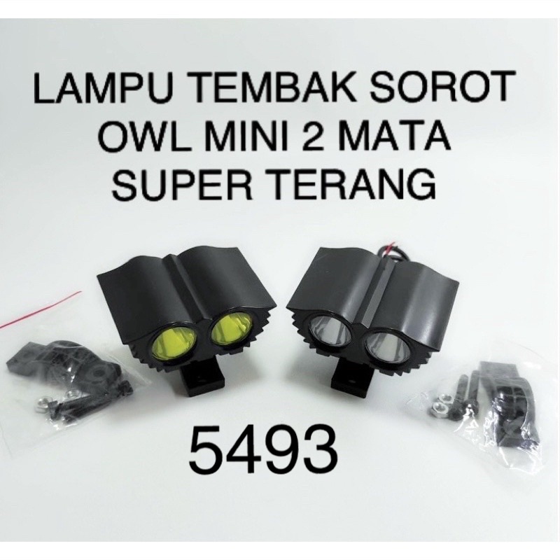 lampu tembak OWL 2 mata LED CREE mini OWL ultrafire universal motor