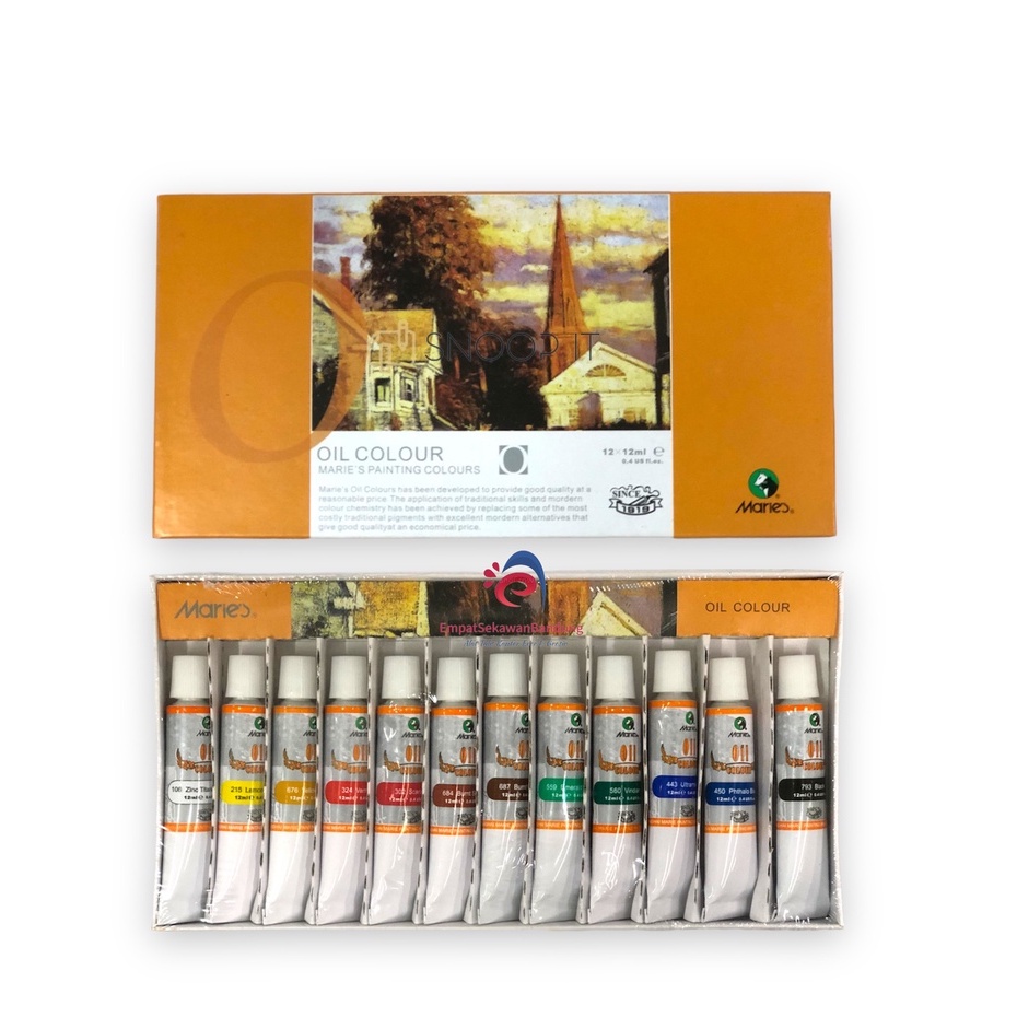

Cat Minyak Maries 12 Warna #E1386B / Oil Colour Maries 12 Color / Cat Minyak Lukis – SHESB
