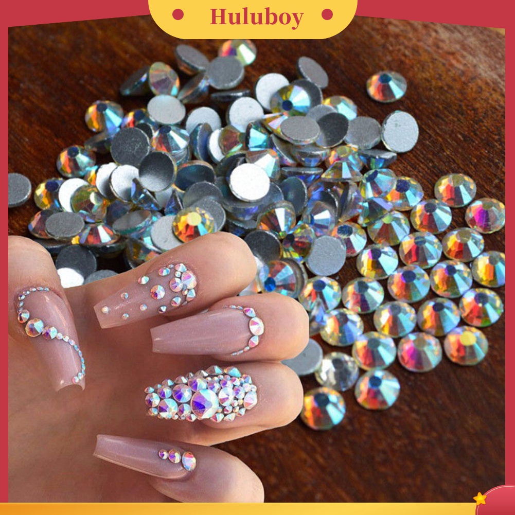 Huluboy Huluboy♡ Stiker Berlian Imitasi Glitter 3D Untuk Dekorasi Nail Art DIY