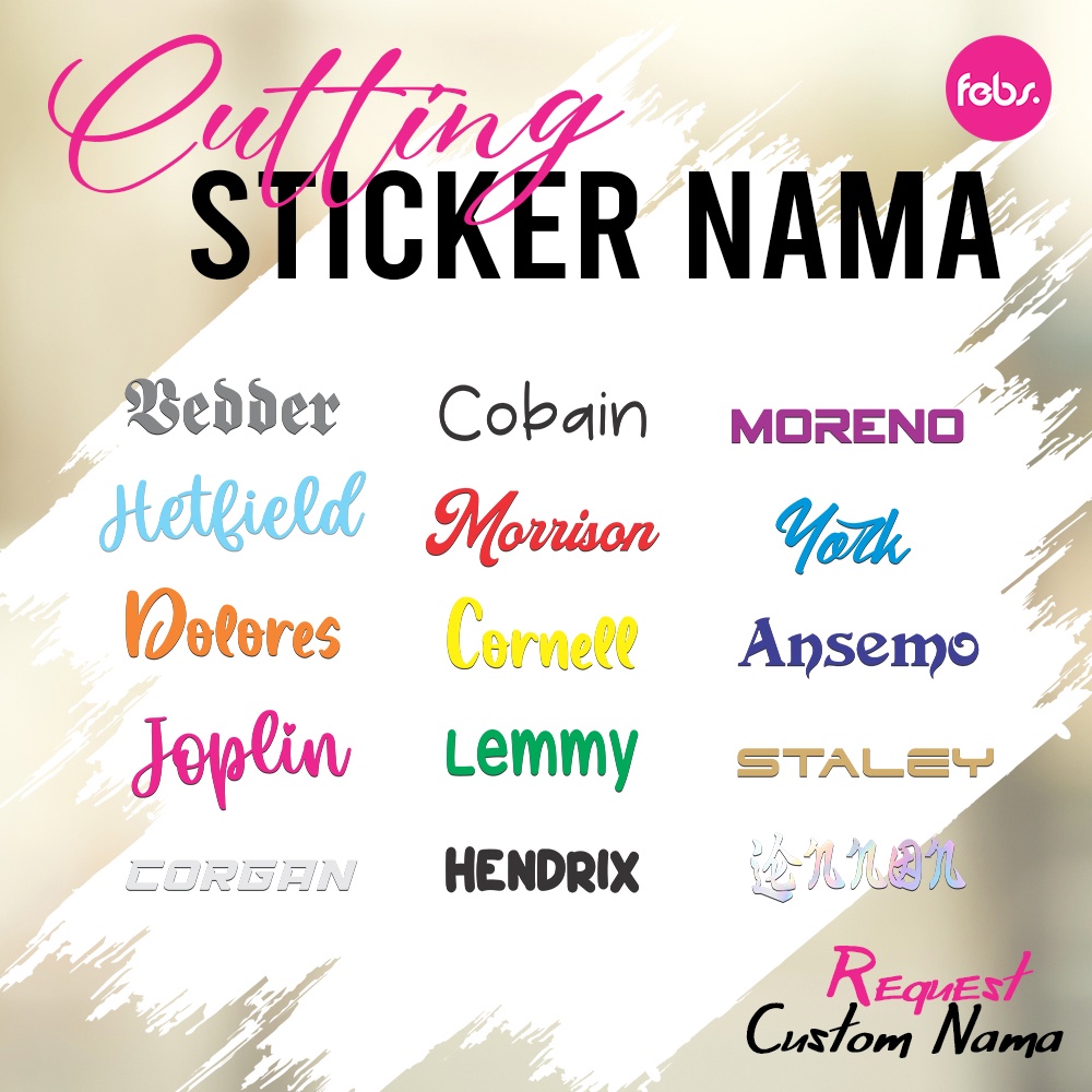 Cutting Sticker Custom Nama | Stiker Cutting Custom Nama