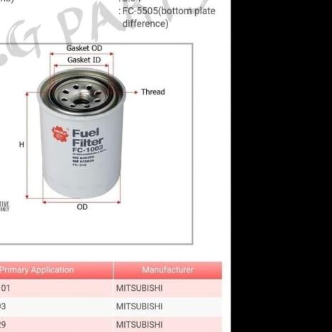 ✫ FUEL FILTER SOLAR ATAS SAKURA COLT DIESEL CANTER 110 FC1003 FC-1003 ❉