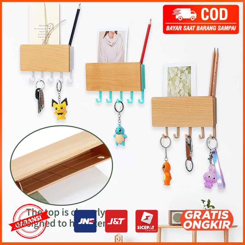 Gantungan Dinding Wall Hook Hanger Wooden 5 Hook GL31