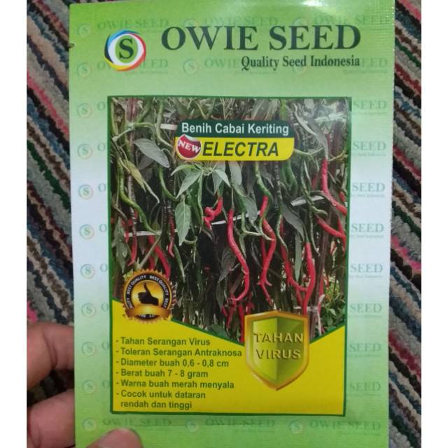 New Electra 12,5gr Benih Cabai/Cabe Keriting Tahan Virus Gemini (Bule)