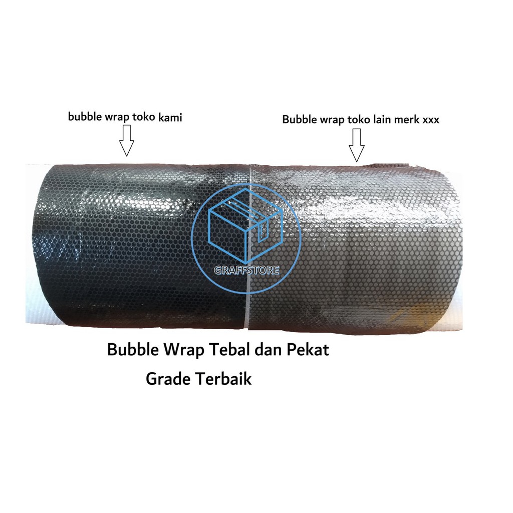 

HJK Bubble Wrap 50 Meter x 30 Cm Hitam Bening Plastik Bubble Tebal Pekat Lentur Bubblewrap