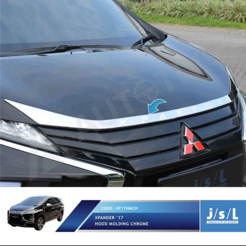 list kap mesin/ hood molding Mitsubishi Xpander Hitam &amp; Chrome jsl