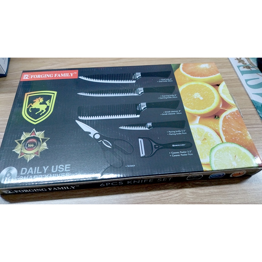 Set Pisau Dapur 6 in 1 Gunting Peeler Pengupas Buah ER 0279