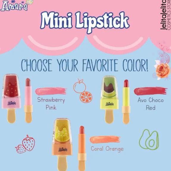 (BISA COD) Amara Mini Lipstik with Cutie Frutti - Lipstik Purbasari untuk Anak AMAN BPOM