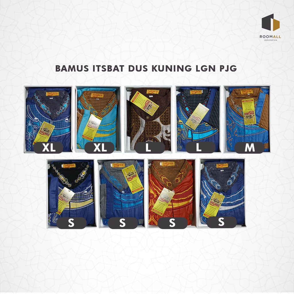 Grosir 10pcs Baju Muslim Baju Koko Pria Dewasa Itsbat Dus Kuning