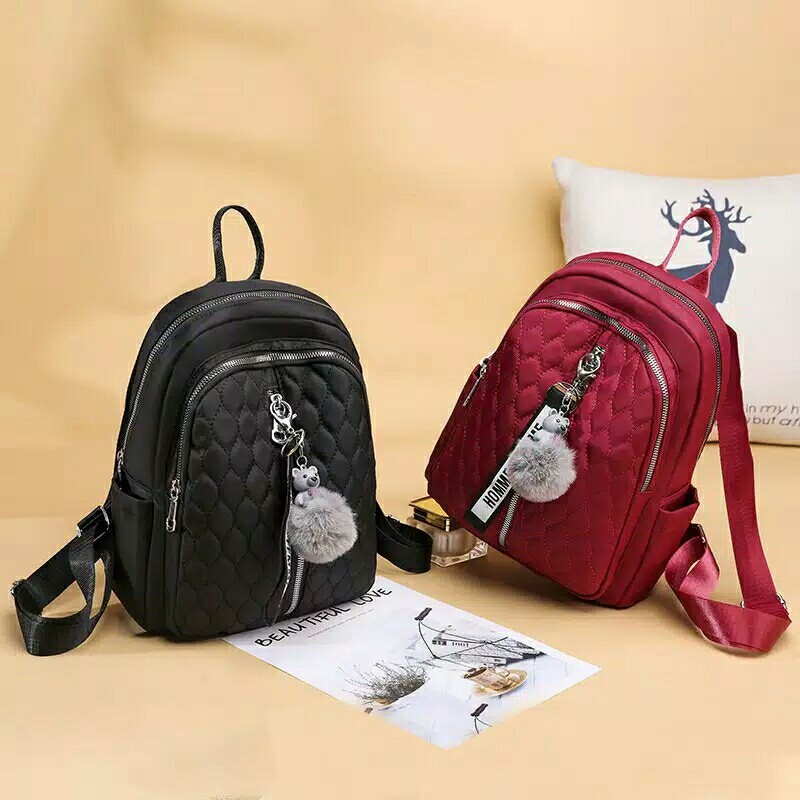 Tas Wanita untuk Gadis Remaja Kotak-kotak Ransel Santai Tas Ransel Wanita