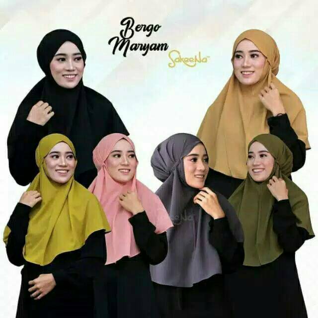 Jilbab Bergo bahan moscrep size M bhn tebal