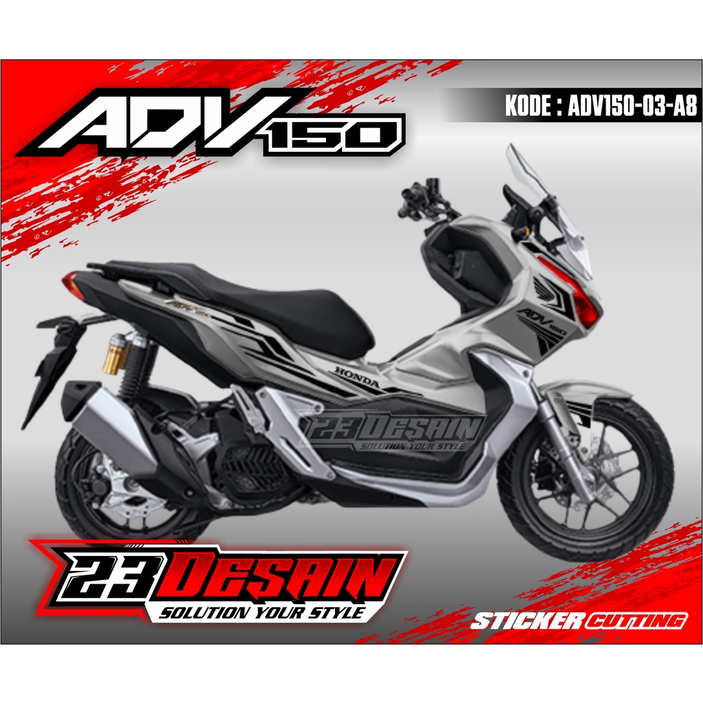 ADV Striping Cutting ADV 150 - STIKER CUTTING MOTOR HONDA ADV 150 LIST VARIASI HITAM SILVER