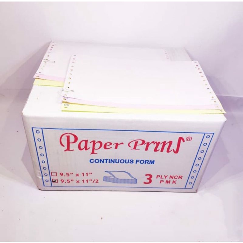 Kertas komputer continuous form 3ply rangkap 3 9.5x11&quot; paper prins