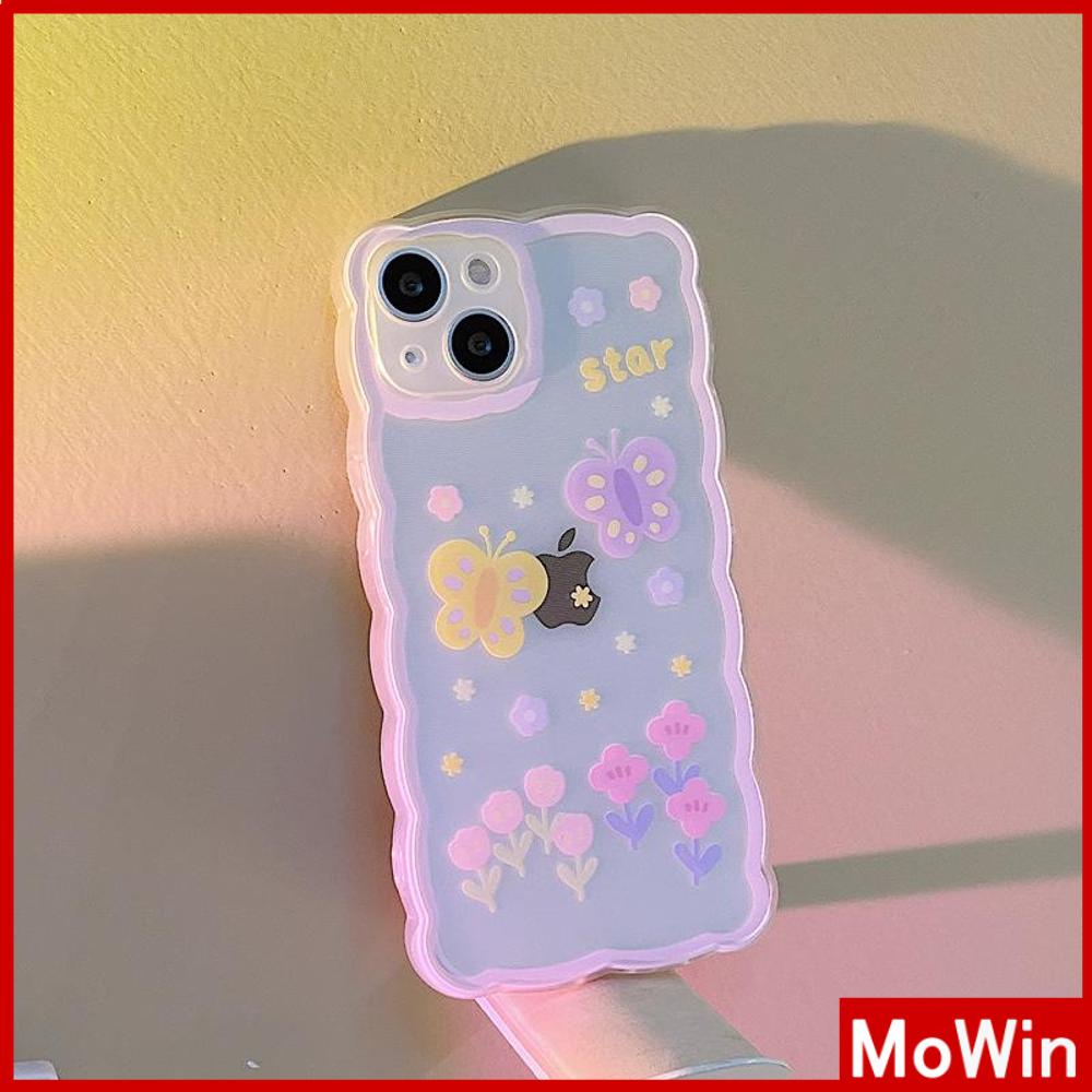 iPhone Case Silicone Soft Case Clear Case Wave Non-Slip Shockproof Camera Full Coverage Protection Butterfly Flower For iPhone 13 Pro Max iPhone 12 Pro Max iPhone 11 iPhone 7 Plus