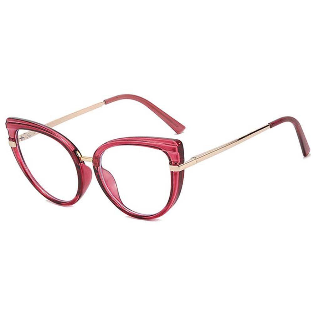 Agustinina Kacamata Anti Radiasi Sexy Untuk Wanita Anti Blue Light Metal Frame Black Eyeglasses Cat Eye Glasses