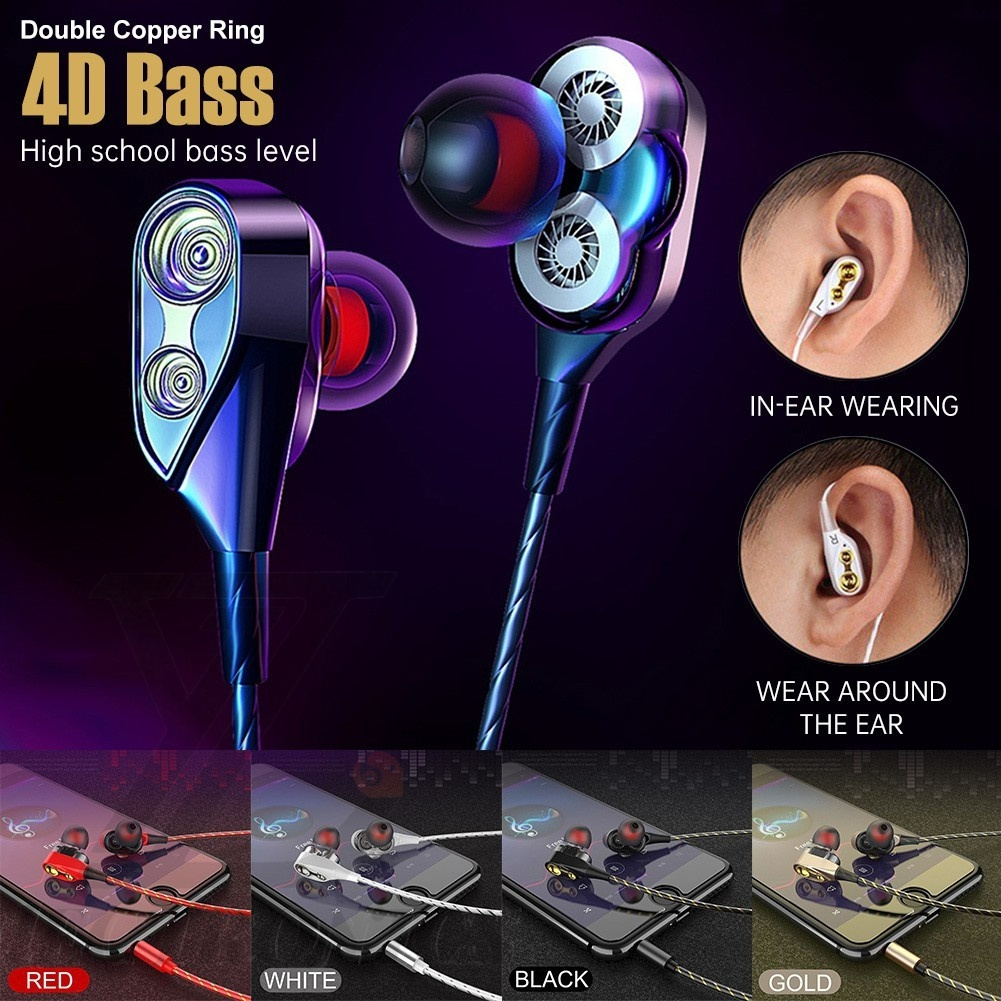 ⚡YZ Headset Gaming Dual Hifi Stereo Bass Dengan Mic Dan Kabel Ukuran 3.5mm Untuk Android iPhone