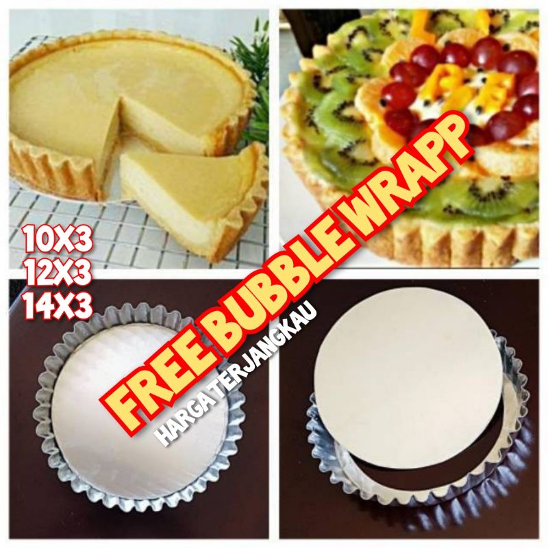 CETAKAN LOYANG PIE SUSU LEPASAN PIE BALI UK 10X3 12X3 14X3 ALUMINUM ASLI MATENG MERATA LOYANG BONGKAR PASANG