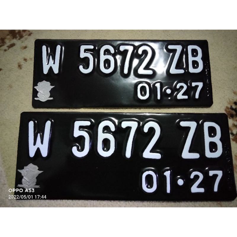 Plat nomor standart baut tanem 2pcs (SEPASANG) Logo