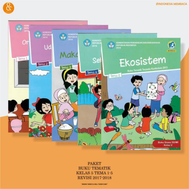 PAKET BUKU TEMATIK TERPADU KELAS 5 TEMA 1-5 KURIKULUM 2013  (5BUKU)