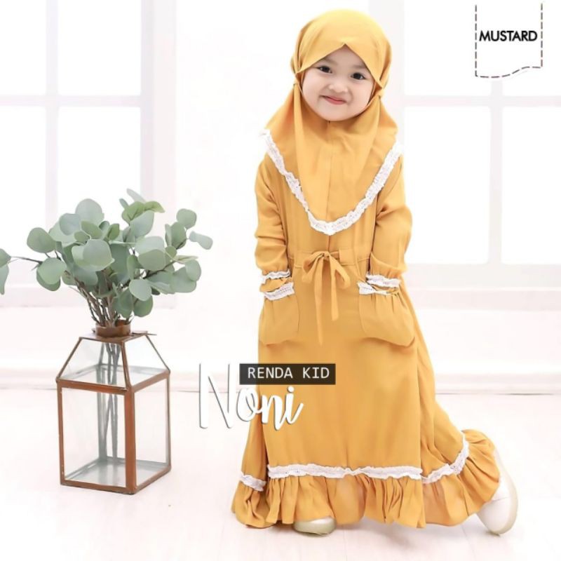 Gamis anak muslim perempuan pesta renda dailydress casual baju muslimah kid