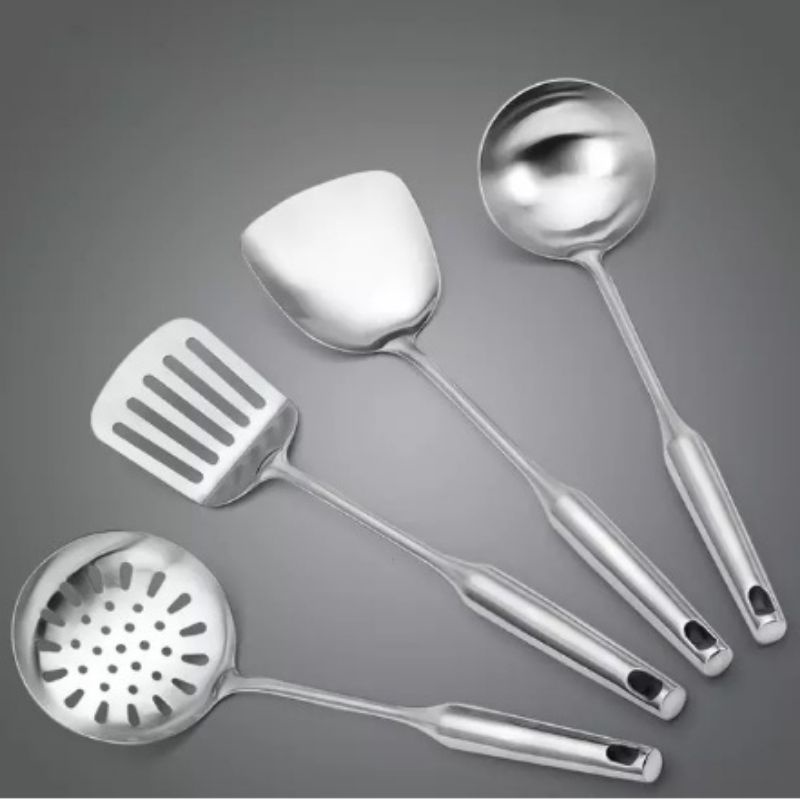 Spatula set 4 in 1 bahan stainless steel tidak mudah berkarat