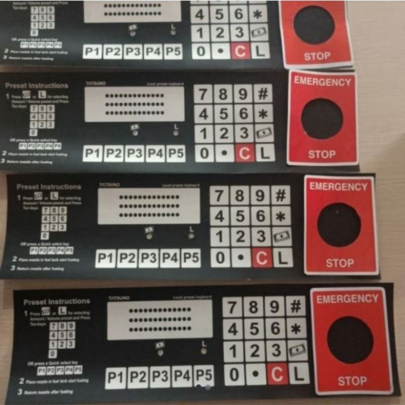 

STIKER KEYPAD TATSUNO SPBU 3M BAHAN TEBAL