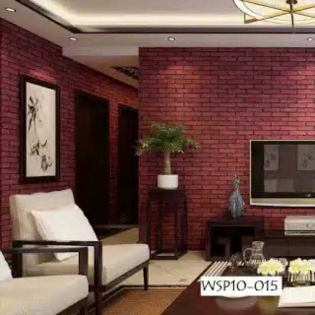Walpaper dinding bata merah 50 walpaper stiker