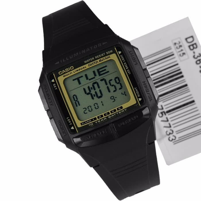 Casio DataBank DB-36-9AVDF Jam Tangan Pria Original&Guaranteed 1 Years