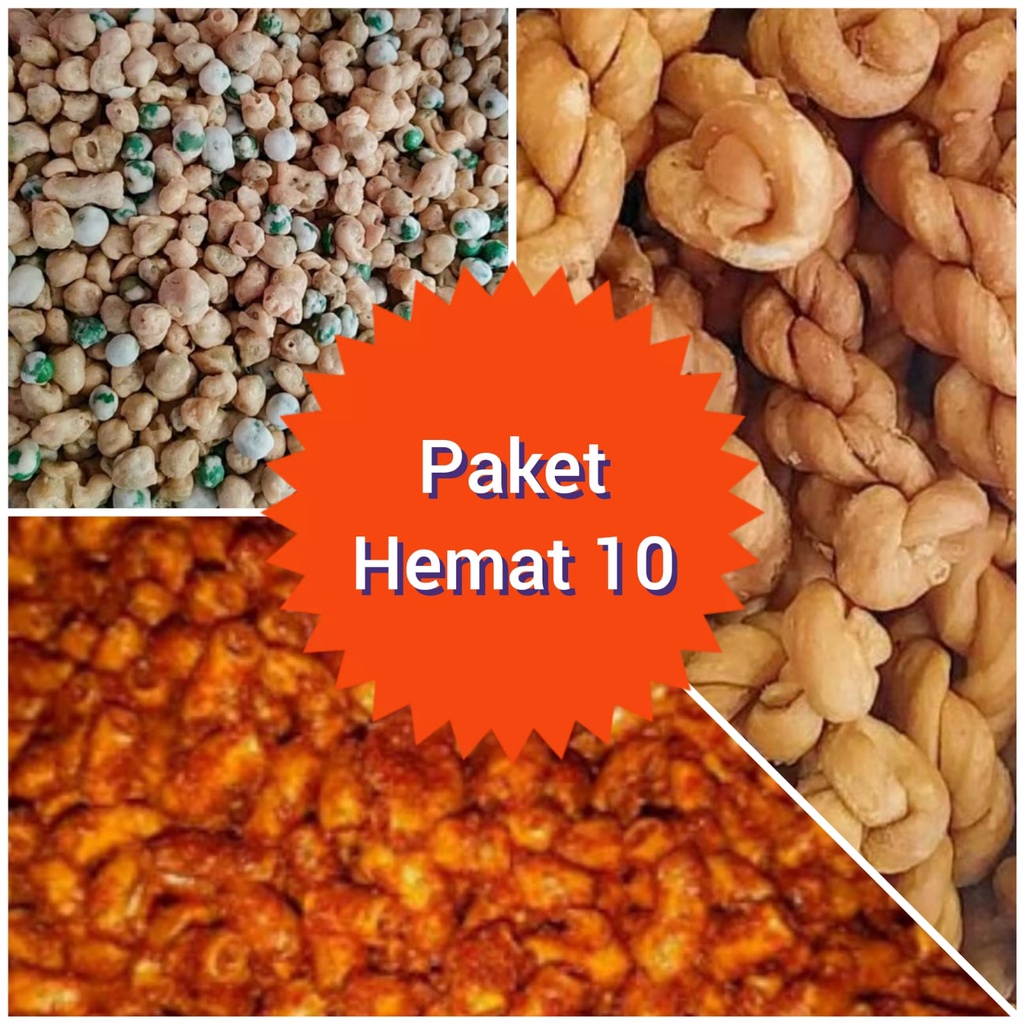 

Paket Hemat 10 ( Makaroni Bantat,Kue Tambang,Kacang Polong Tepung )