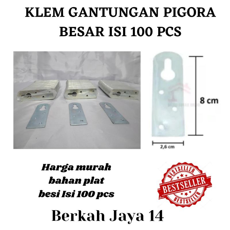 KLEM BESI PLAT GANTUNGAN PIGORA KACA CERMIN PAPAN TULIS UKURAN BESAR HARGA MURAH isi 100bj/pack