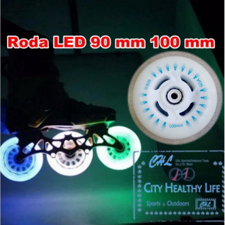 Roda Sepatu Roda LED  90 mm 100 mm  Wheels LED Inline Skate