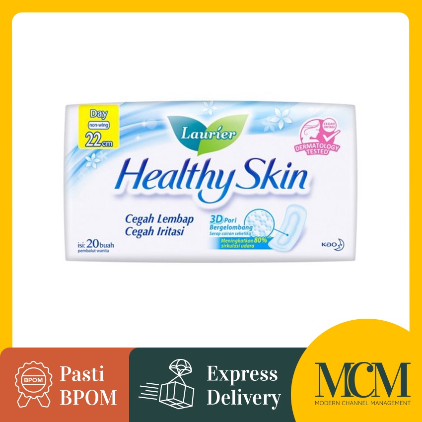 Pembalut - Laurier Healthy Skin Day Slim Non Wing 22 cm - 20 Pads