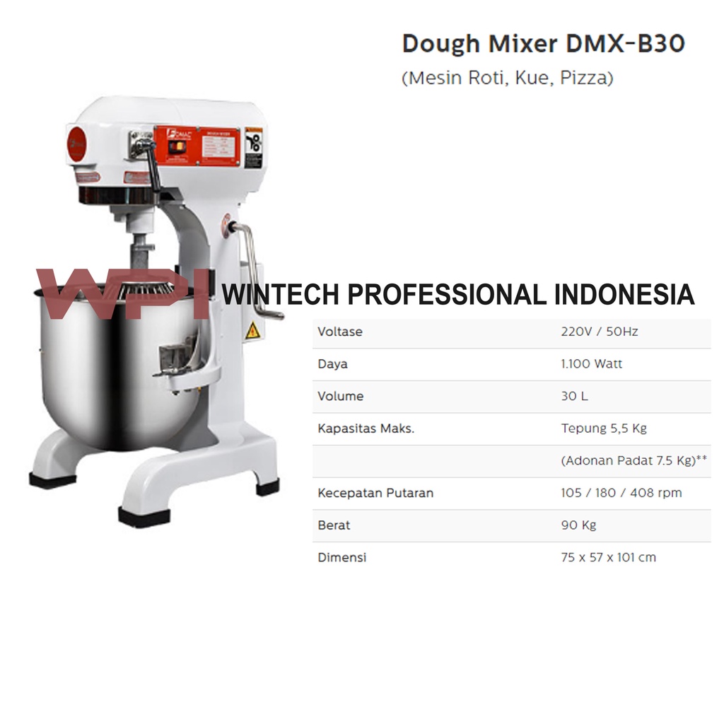 FOMAC DMX-B30 Dough Mixer - Mixer Roti & Mixer Kue - Mixer Adonan