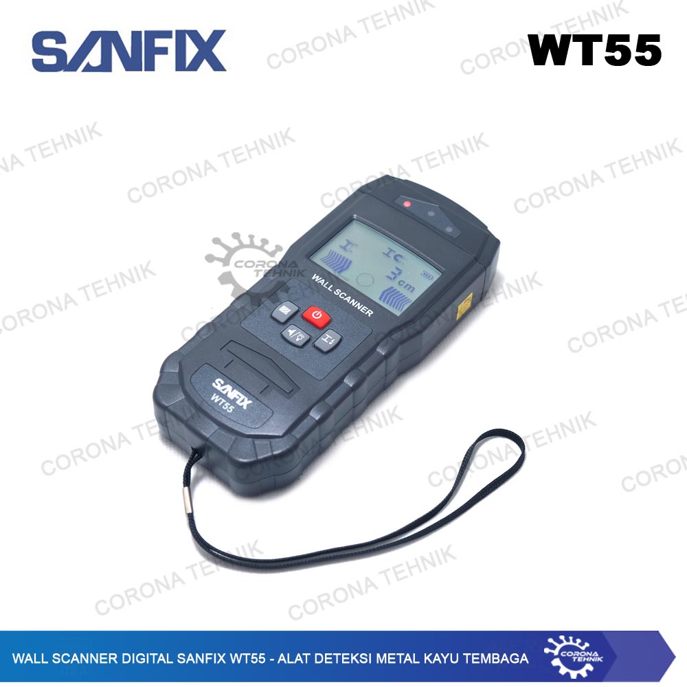 Alat Deteksi Metal Kayu Tembaga - Wall Scanner Digital Sanfix WT55