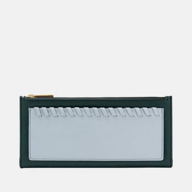 Dompet Fossil Shelby Double Zip Indian Teal