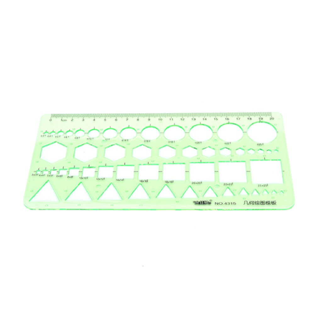 (Birth) Penggaris Geometri Segi Enam / Kotak / Lingkaran Bahan Plastik