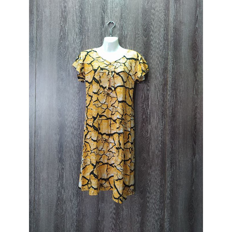 Daster Bali Jersey | Dress Kuning Panjang