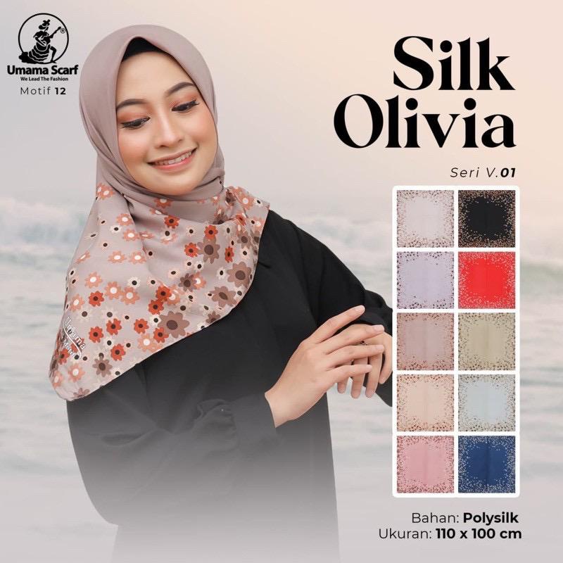 Segiempat Motif Hijab SILK OLIVIA MOTIF UMAMA 110x110 Butter Silk Velvet Motif-Motif 12 OLIVIA