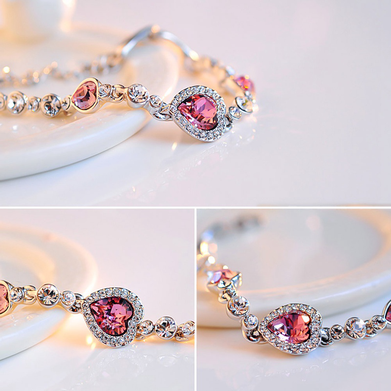 Gelang Kristal Biru Lapis Silver untuk Wanita