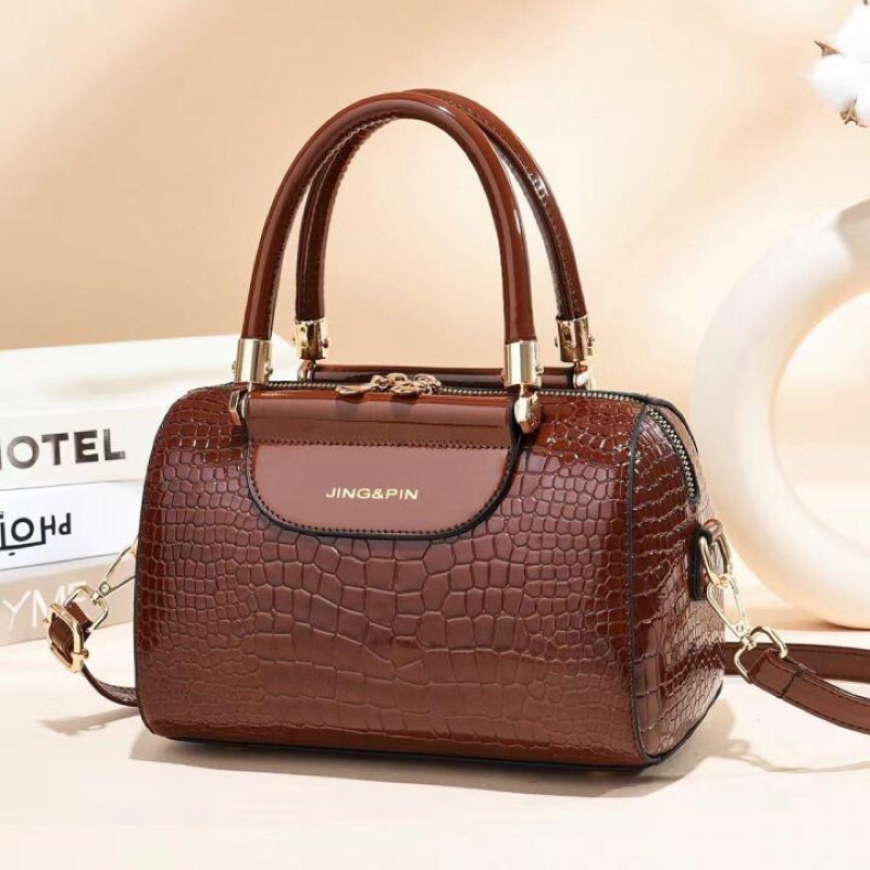 SG3492 Syafniegalery croco bag top handle import tas kulit