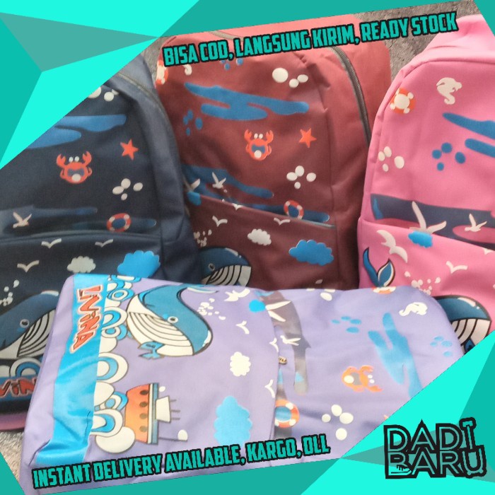 DADIBARU TAS SEKOLAH ANAK PEREMPUAN TAS SCHOOL BAG MOTIF MANTEL TAS DEWASA TAS GENDONG TAS WARNA MUR