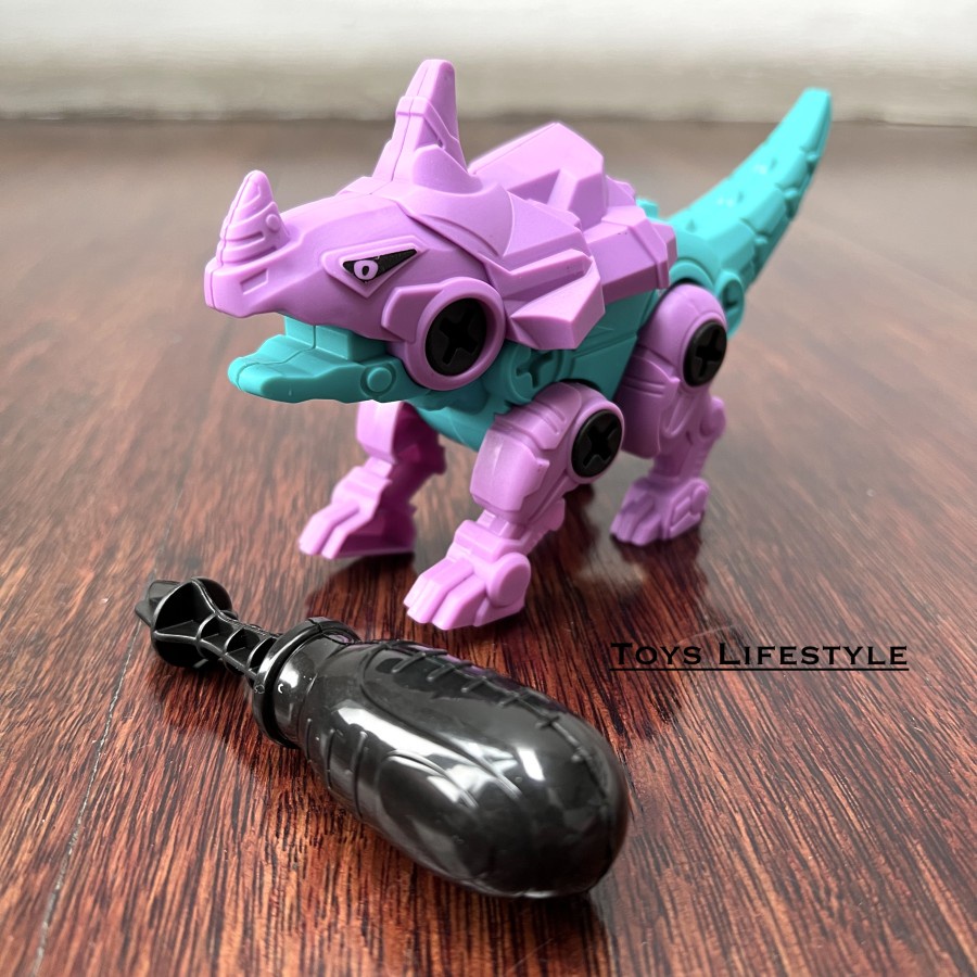 Mainan Anak DIY Mini Mechdino Mecha Dinosaur Assemble