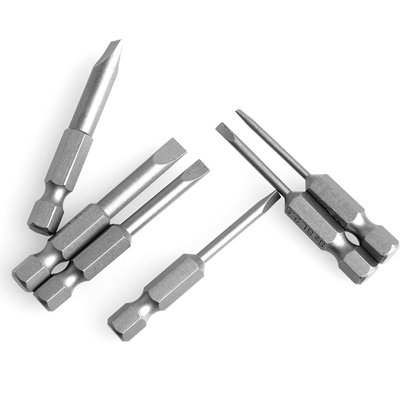 Gro 6Pcs / Set 50mm 2.0-6.0mm Flat for Head Slotted Tip Screwdrivers Bits