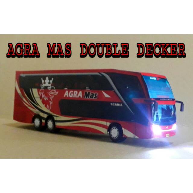 Miniatur bis agramas double decker lampu
