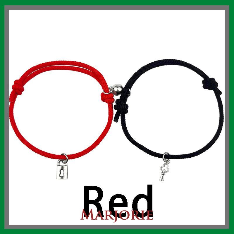 2 Pcs/set Baru Magnetik Beberapa Gelang Kunci Kunci Tali Tangan Pacar Dikepang Gelang Hari Valentine Hadiah-MJD